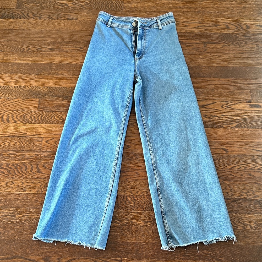 ZARA Women's Blue Wide-Leg Jeans Sz 4